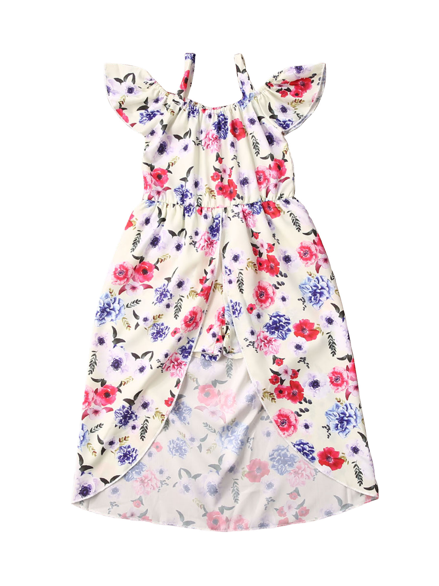 Fiomva Cute Toddler Baby Girl Short Sleeve Dress Party Romper Floral Sundress Walmart Com Walmart Com