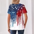 thumbnail image 5 of Women's T Shirt Independence Day Print Button Short Sleeve Daily Weekend Fashion Basic V- Neck Regular Top, 5 of 5