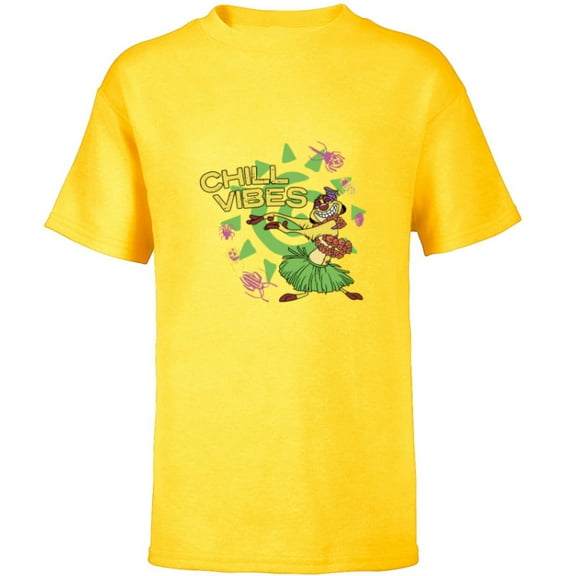 Disney The Lion King 30th Anniversary Timon Hula Chill Vibes - Short Sleeve T-Shirt for Kids - Customized-Yellow