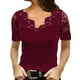 thumbnail image 1 of Camisa de encaje,Blusa de encaje con cuello en V informal para mujer Tops de encaje de moda Estética elegante, 1 of 6