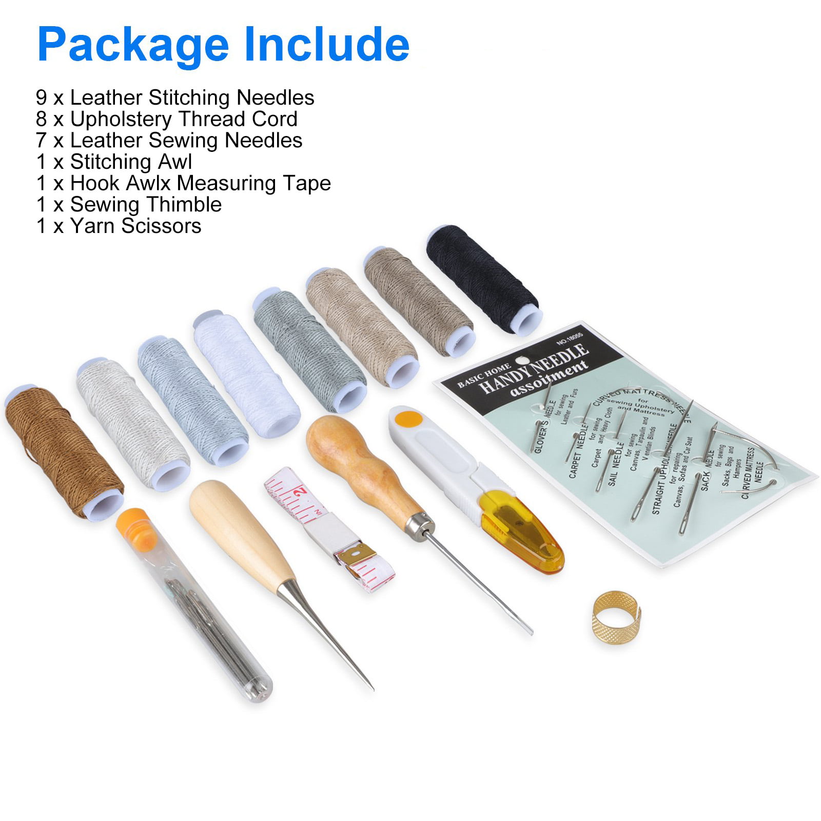 Leathercraft Basic Accessories Tools Kit for Hand Sewing Stitching Whe – US  BigTeddy