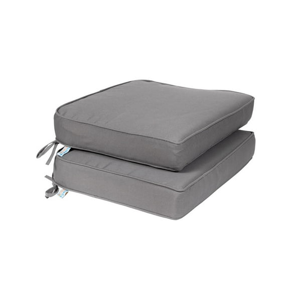 Island Retreat NU6938 Coussin de Siège Extérieur Tout Temps Couleur Unie - Gris Ardoise - Ensemble de 2