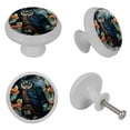 thumbnail image 4 of Owl Fluorescent Drawer Pulls with Screws: Round 4-Pack Glow-in-the-Dark Knobs – Suitable for Cabinets, Wardrobes, Dressers, 4 of 6
