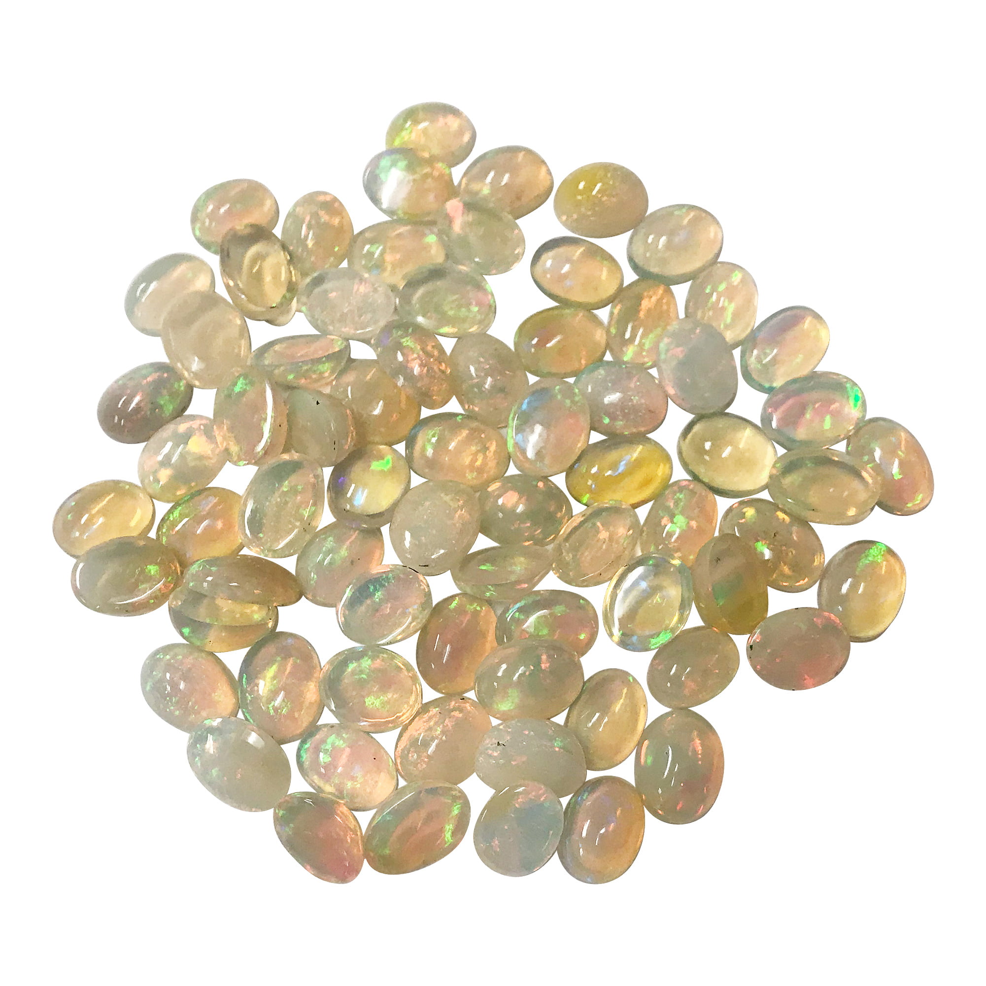 100% Natural Fire Power Ethiopian Opal Oval Cabochon Loose Gemstone Free Sapp. 