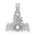 thumbnail image 3 of FB Jewels 14K White Gold White #1 Mom Block Letters Pendant, 3 of 4