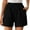 Black, variant on Bermuda Shorts for Women Double Layered Pleats Hem Straight Leg Casual High Waisted Sports Loose Fit Relaxed Fit Short Pants Mint Green S