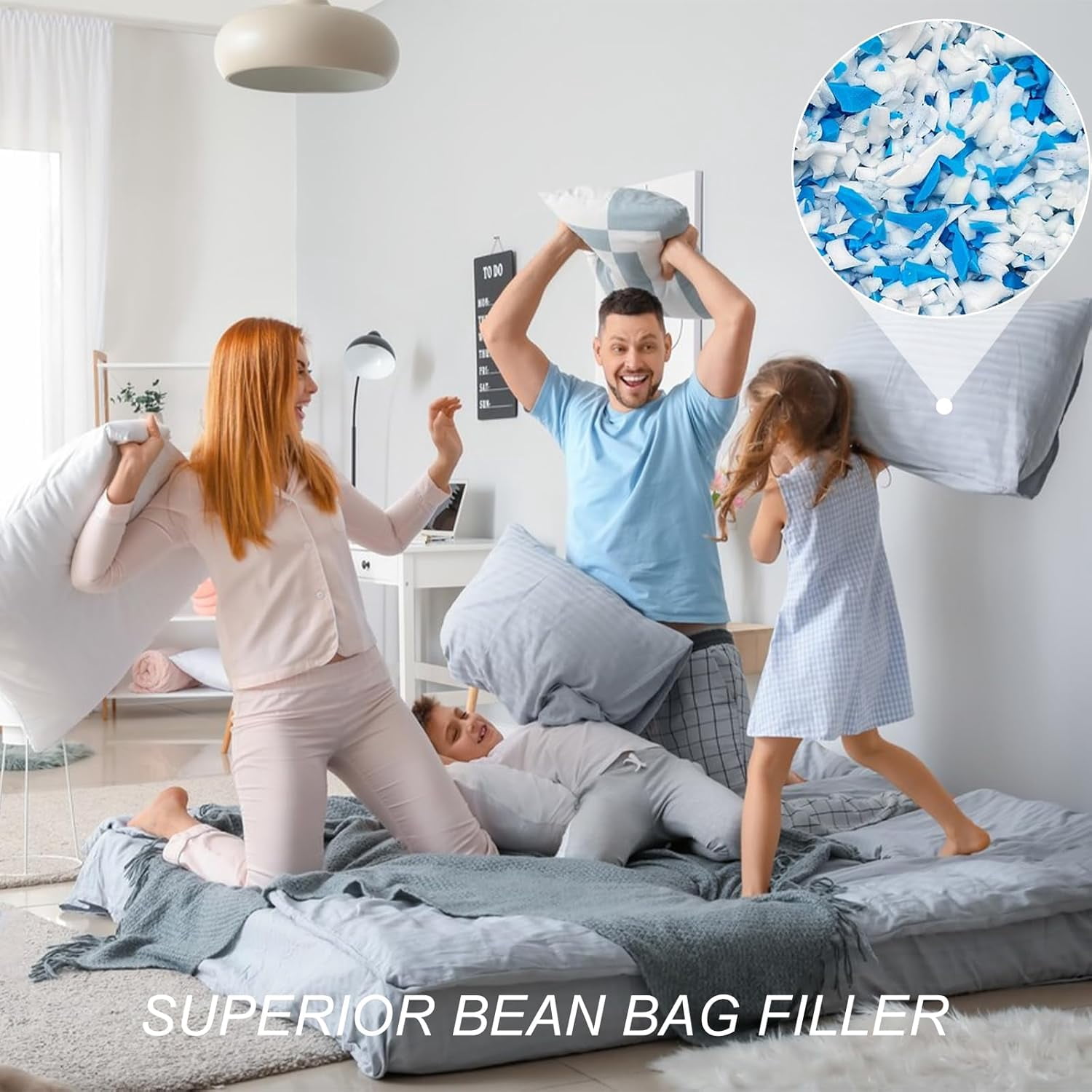 Memory Foam Pieces, Pillow Fillers, sofa pillows, cushion dolls, Dog mattresses Substitute fillers for Easy Pillow beanbag fillers (white 1 lb)