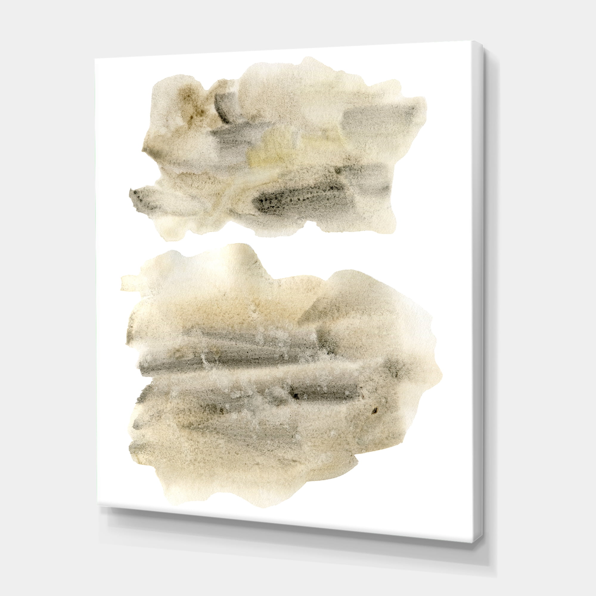 Designart ' Beige and Black Clouds ' Modern Canvas Wall Art Print