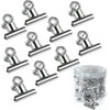 Metal Push Pin Clips Bulldog Clip 30 Pcs Heavy Duty Clips with Pins for Bulletin Cork Boards and Cubicle Walls,Pinning No Holes for Paper,Paper Clips with Craft Projects for Offices School (Silver)