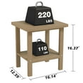 thumbnail image 3 of AreShark 2-Tier Outside Adirondack Side Table, Weather Resistant Square Outdoor Side Tables, Outdoor End Table for Backyard Pool Indoor Companion Front Porch, Brown, 3 of 8