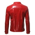 thumbnail image 4 of Maoxin Mens Leather Jacket Men's Fashion Casual Solid Color Zipper Pockets Long Sleeve Hoodless Casual Outwear Leather Jacket Men Plus Size Wine 4XL, 4 of 5