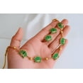 thumbnail image 2 of Elegant Green Lotus Flower Necklace & Earrings Set – Gold-Plated Enamel Jewelry for Women, 2 of 2