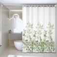 thumbnail image 6 of Waterproof Fabric Shower Curtain,70.9 x 70.9 in Repellent Floral Printed Bathroom Curtain with Hooks,Machine Washable Dry Wet Separation Partition for Home Decor, 6 of 6