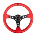 thumbnail image 2 of NRG Reinforced Steering Wheel (350mm / 3in. Deep) Red Suede w/Blk Circle Cutout Spokes - RST-006S-RR, 2 of 5