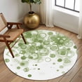 thumbnail image 2 of Round Area Rug 6 Ft, Sage Green Gradient Washable Non-Slip Circle Carpet for Living Room/Bedroom, Abstract Polka Dots Vintage Modern Art Low-Profile Indoor Mats Collection Rugs for Residential, 2 of 8