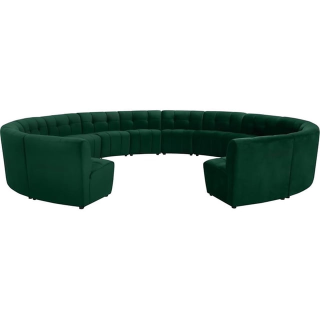 Meridian Furniture Sectionnel Modulaire 14 Pcs en Velours Vert Limitless