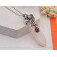thumbnail image 4 of Natural Crystal Necklace Rose Quartz With Opal  Tiger's Eye Point Necklace, 4 of 10