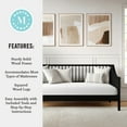 thumbnail image 4 of Martha Stewart Neely Twin Size Solid Wood Platform Daybed with Wooden Spindles and Slatted Foundation with No Box Spring Required in Black, 4 of 11