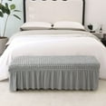 thumbnail image 2 of LKJYER Stretch Dining Bench Cover, Soft Seersucker Bench Slipcover with Skirt Spandex Removable Washable Dining Room Bench Covers for Banquet Bedroom, 2 of 8