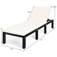 thumbnail image 3 of Spaco Patio Lounge Chair, Patio Rattan Lounge Chair Chaise Couch Cushioned Height Adjustable-White, 3 of 8