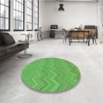 thumbnail image 3 of Ahgly Company Indoor Round Patterned Dark Lime Green Area Rugs, 7' Round, 3 of 6