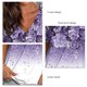 thumbnail image 3 of Top de mujer con estampado floral y cuello en V profundo Blusa de manga corta Blusa holgada informal de verano Púrpura M, 3 of 6