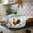 thumbnail image 2 of Enameled Aluminum Soup Pot Golden Rooster Belly Deep Casserole Cooking Pot with Glass Lid Enameled Camping Cookware Camping Stockpot for Cooking (4-qt. (3.8 L)), 2 of 13