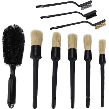 Auto Cleaning Brush Set, 9pcs Car Detailing Brushes Kit Scrub Cleaning Tool for Car Interior Exterior Wheels Dashboard