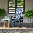 thumbnail image 2 of ARDEN Plush Indoor/Outdoor Rocking Chair Cushion Set, 2-Pack, 18 x 20, Water repellent, Fade Resistant, Tufted Cushion for Rocking Chairs 18 x 20, Blue Garden Floral, 2 of 9