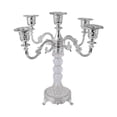 thumbnail image 3 of Candelabro de 5 brazos con forma cónica, elegante adorno de metal y vidrio. Plata, 3 of 9