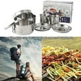 thumbnail image 2 of For Durable 8-Piece Outdoor Cooking Set:Stainless Steel Camping Cookware for 5-6, 2 of 11