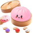 thumbnail image 1 of Pelota antiestrés en forma de dumpling Dufricen, juguete sensorial antiestrés rosa, 1 of 6