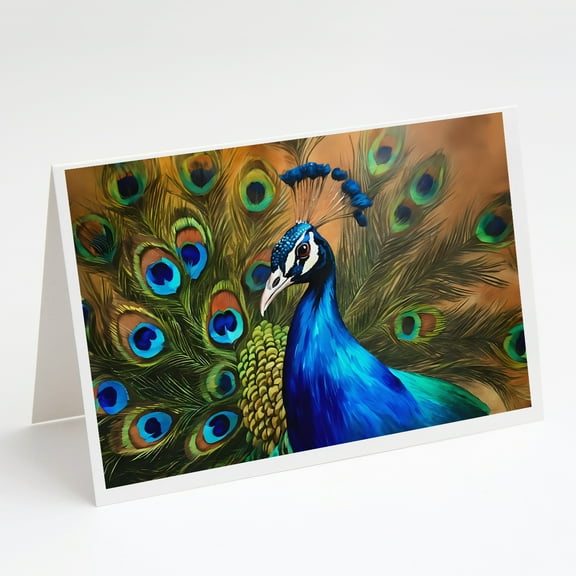 Peacock Greeting Cards Pack of 8 7 in x 5 in