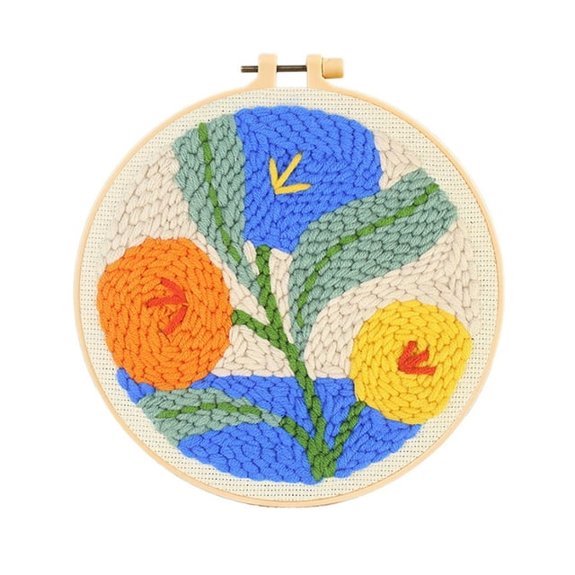 Coarse Yarn Poke Embroidery Diy Material Package Flower Series Style Poke Music