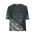 thumbnail image 4 of ALLLIST Gray Womens Tops Summer Elbow-Length Scoop Neck Graphic T-Shirts Casual Button Blouses for Women, 4 of 6