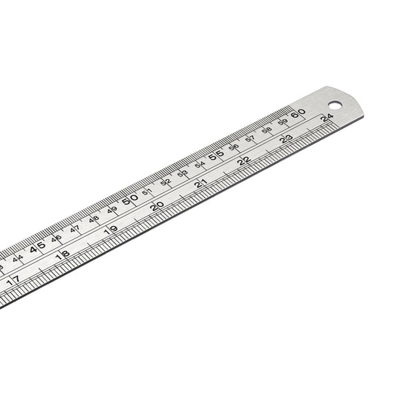 Accurate Steel Straight Ruler Double Side Metric Royal Scale Straightedge with Hole for Technical Drawing