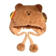 thumbnail image 1 of Gorro de peluche de invierno, divertido accesorio para fotos, cálido y suave para vacaciones al aire libre en la calle. Caqui, 1 of 8