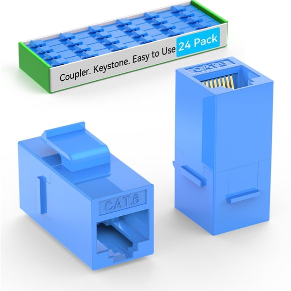 Acoplador Keystone Sokqovt CAT6 RJ45 (paquete de 24) azul