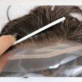 thumbnail image 5 of Natural Hairline Mens Toupee Grey Human Hair Prosthesis Super Durable Breathable Lace Front Male Replacement Bleach Knot System--, 5 of 5