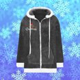 thumbnail image 4 of AOOCHASLIY Christmas Women Coat Christmas Fashion Women's Zipper V-Neck Pullover Tops Long Sleeve Hooded Blouse Sweatshirt, 4 of 4