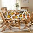 thumbnail image 2 of Fall Tablecloth 60x60 Inch Round, Thanksgiving Autumn Harvest Orange Watercolor Pumpkins Table Cover for Party Picnic Dinner Decor, 2 of 6