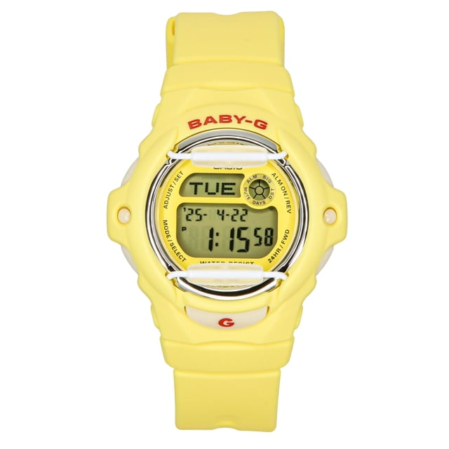 Casio Reloj Baby-G Digital de Cuarzo con Correa de Resina Amarilla BG-169CH-9 para Mujer, 200 M
