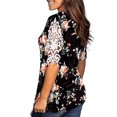 thumbnail image 3 of Pompotops T-Shirt Blouse à Manches Courtes Col en V Mode Imprimée pour Femmes, 3 of 9