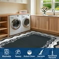 thumbnail image 5 of Hasoo 8' x 10' Area Rug for Living Room Washable Scalloped Non Shedding Neutral Indoor Decor Floral Printed Carpet, Black, 5 of 6
