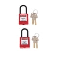 thumbnail image 1 of 2 Piezas De Bloqueo De Seguridad Con Llave Nylon Rojo Grillete Con Etiqueta, Seguridad, Resistente A La Corro Cola  Candado de bloqueo de seguridad, 1 of 8