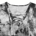 thumbnail image 2 of Womens Plus Size Summer Tops Casual Lace Up Front T Shirts Tie Dye V Neck Tees Trendy Short Sleeve Tunics XL-5XL, 2 of 7
