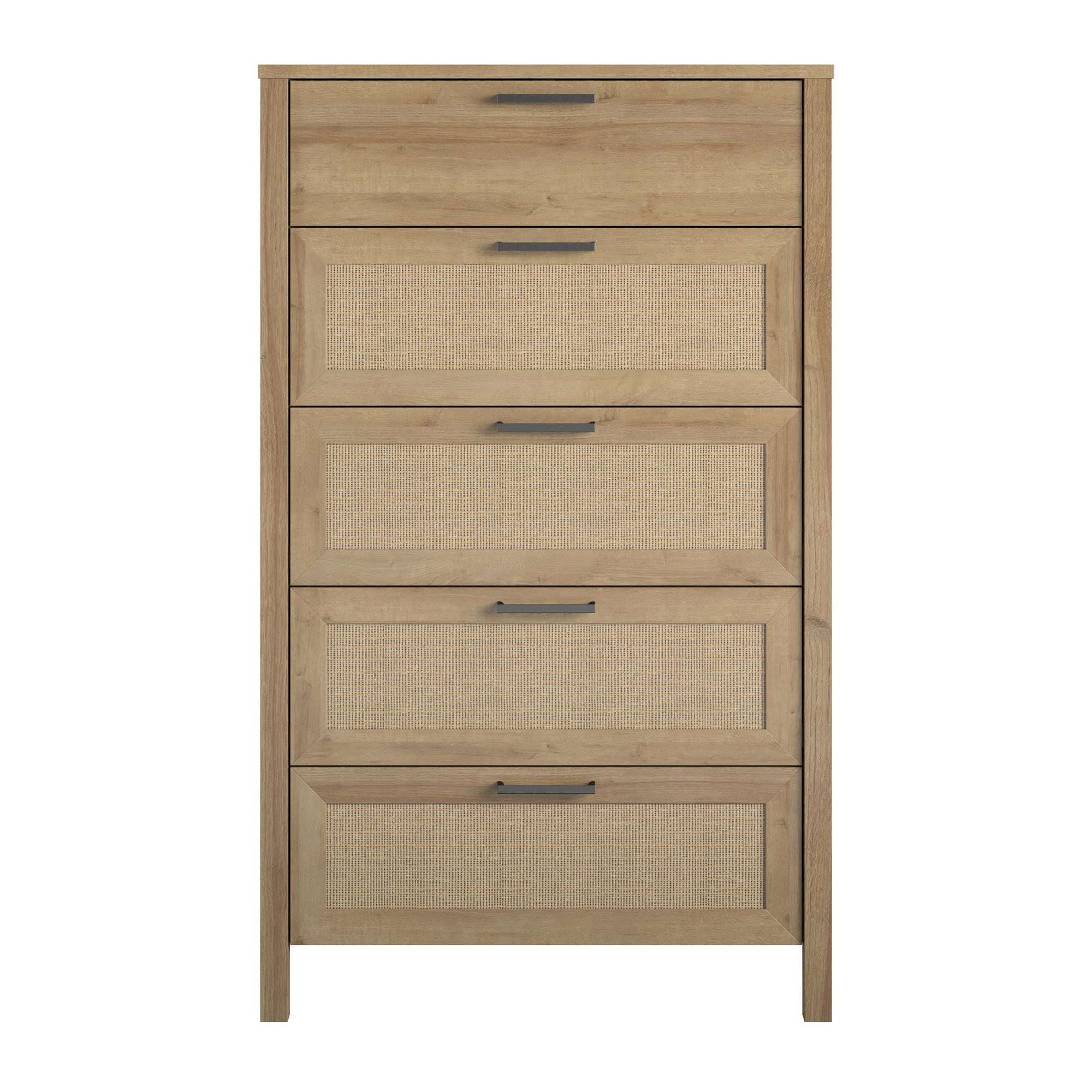 Ameriwood Home Wimberly 5-Drawer Dresser, Natural with Faux Rattan - image 3 of 12