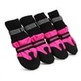 thumbnail image 2 of Visland 4Pcs/Set Pet Dog Shoes, Fashion Casual Reflective Strips Design Non Slip Sole Soft Velvet Lined Winter Paw Warm Waterproof Dog Sneaker Boots for Puppy Outdoor Walking, 2 of 7