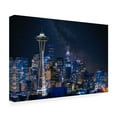 thumbnail image 2 of Canvas Wall Art - Danny Gao 'Night At Seattle' Wall Art for Living Room, Bedroom, or Office Décor by Trademark Fine Art - 24 x 16 Inches, 2 of 4