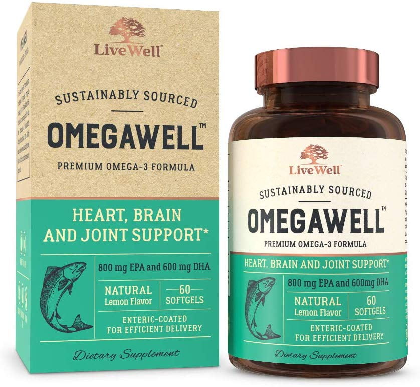 Omegawell Fish Oil Heart, Brain, and Joint Support Natural Lemon